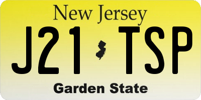 NJ license plate J21TSP