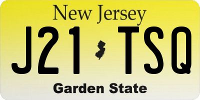 NJ license plate J21TSQ