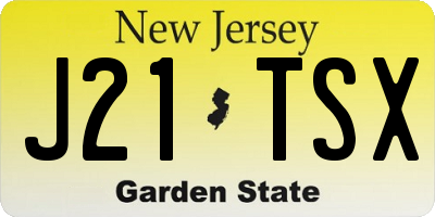 NJ license plate J21TSX