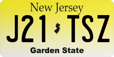 NJ license plate J21TSZ