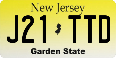 NJ license plate J21TTD