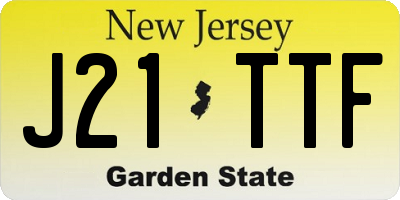 NJ license plate J21TTF