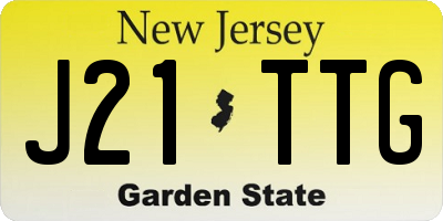 NJ license plate J21TTG