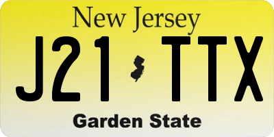 NJ license plate J21TTX
