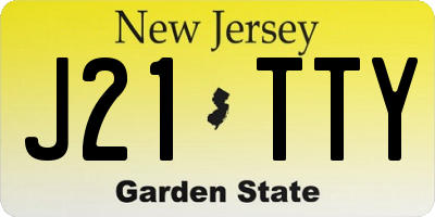 NJ license plate J21TTY