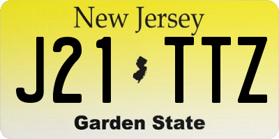 NJ license plate J21TTZ