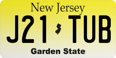 NJ license plate J21TUB