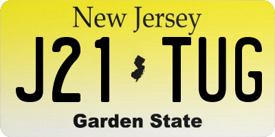NJ license plate J21TUG