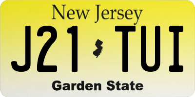 NJ license plate J21TUI