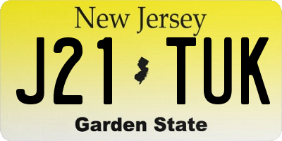 NJ license plate J21TUK