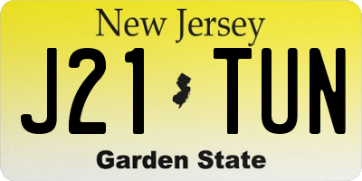 NJ license plate J21TUN