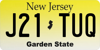 NJ license plate J21TUQ