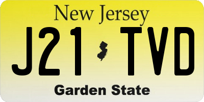 NJ license plate J21TVD