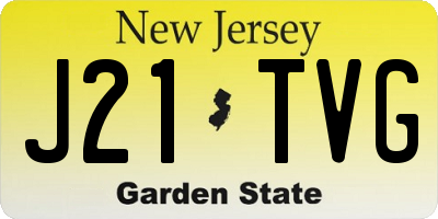 NJ license plate J21TVG