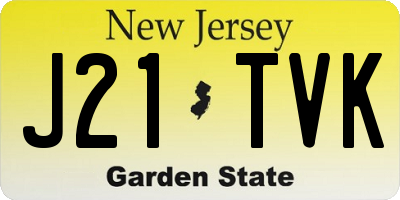 NJ license plate J21TVK
