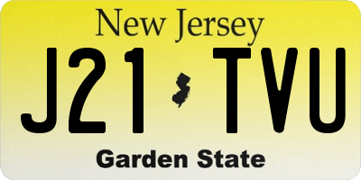 NJ license plate J21TVU