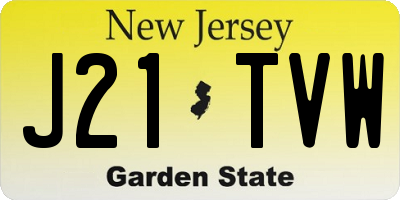 NJ license plate J21TVW