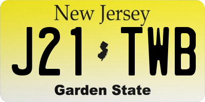 NJ license plate J21TWB