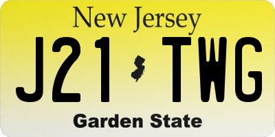 NJ license plate J21TWG