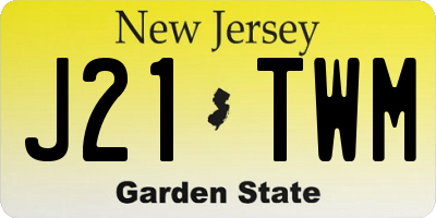 NJ license plate J21TWM