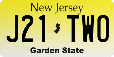 NJ license plate J21TWO