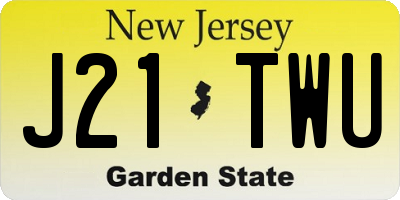 NJ license plate J21TWU