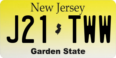 NJ license plate J21TWW