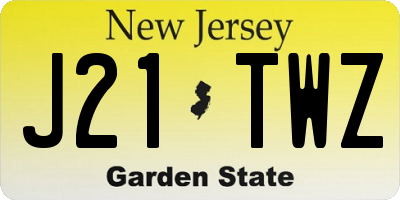 NJ license plate J21TWZ