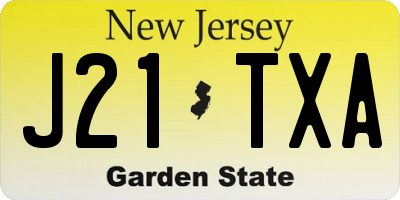 NJ license plate J21TXA
