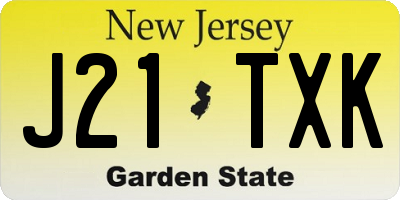 NJ license plate J21TXK