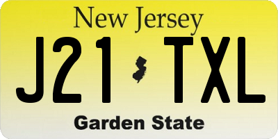 NJ license plate J21TXL