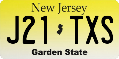 NJ license plate J21TXS