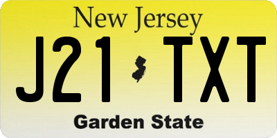 NJ license plate J21TXT