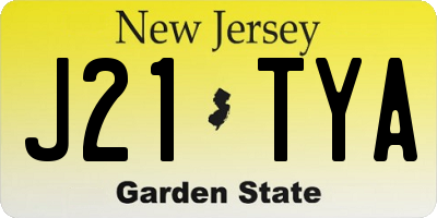 NJ license plate J21TYA