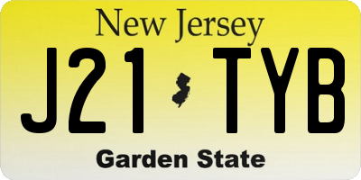 NJ license plate J21TYB