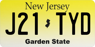 NJ license plate J21TYD