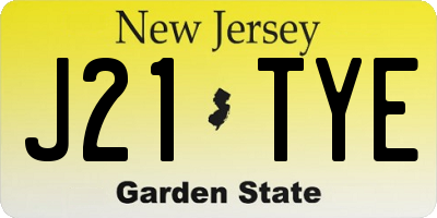 NJ license plate J21TYE