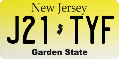 NJ license plate J21TYF
