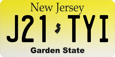 NJ license plate J21TYI