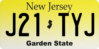 NJ license plate J21TYJ