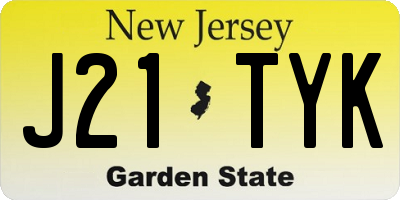NJ license plate J21TYK