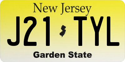 NJ license plate J21TYL