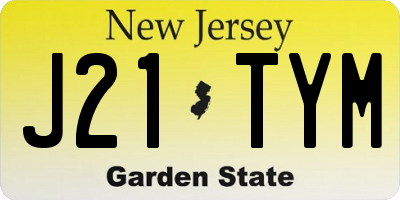 NJ license plate J21TYM