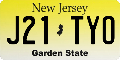 NJ license plate J21TYO