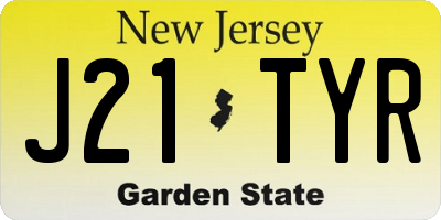 NJ license plate J21TYR