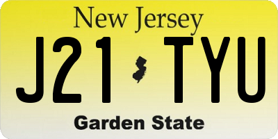 NJ license plate J21TYU