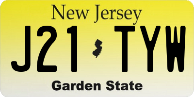 NJ license plate J21TYW