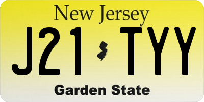 NJ license plate J21TYY