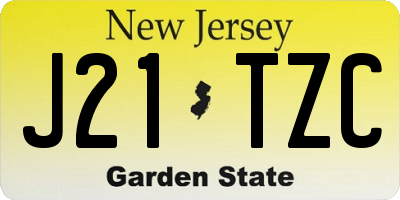 NJ license plate J21TZC