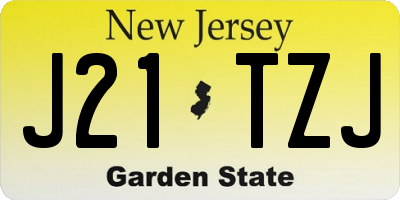 NJ license plate J21TZJ